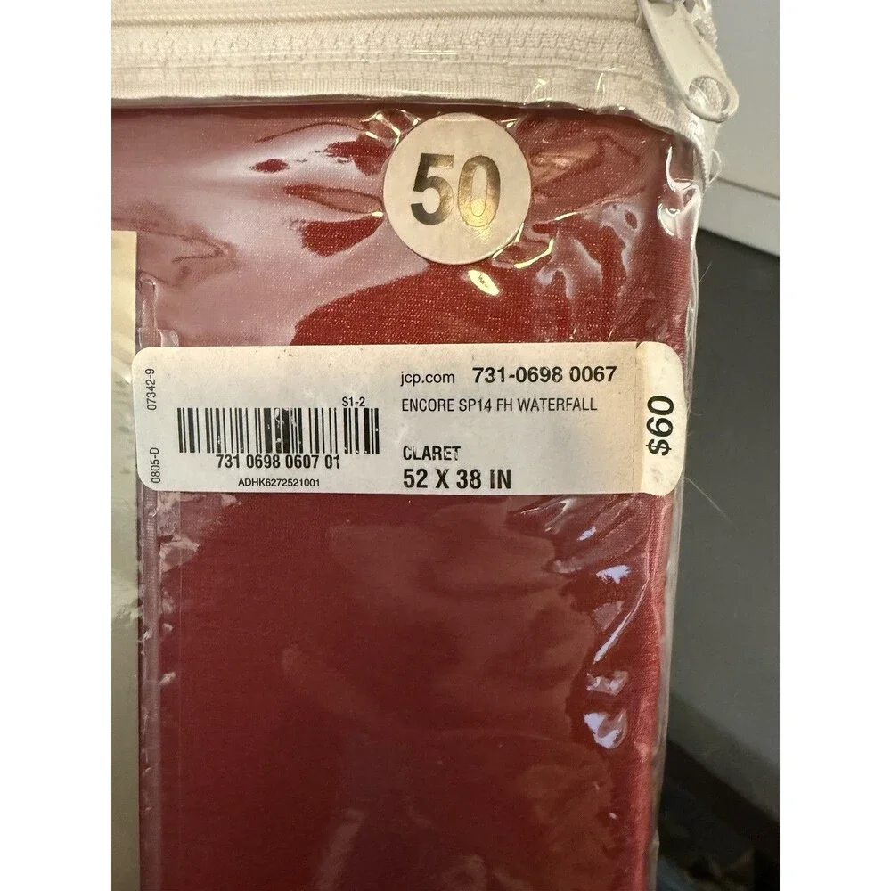 (3) Royal Velvet Encore Waterfall Valances 2 Red 1 Gold Fringe Beads 52